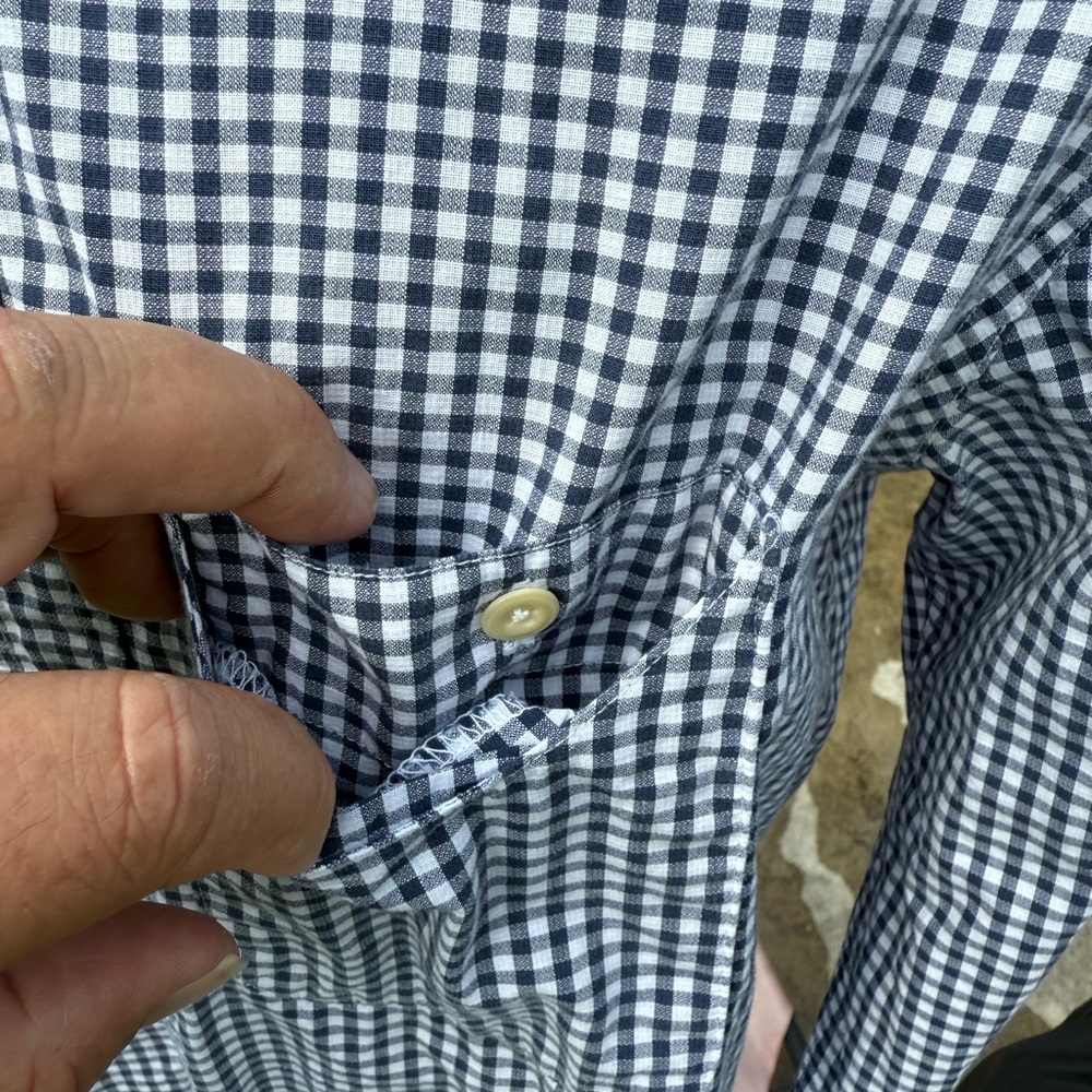 C.C Filson Co Dress Shirt  Plaid Blue %100 Cotton Men’s Large - Picture 9 of 9